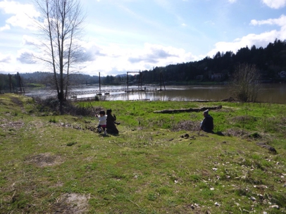 Open meadow with view of the Willamette River